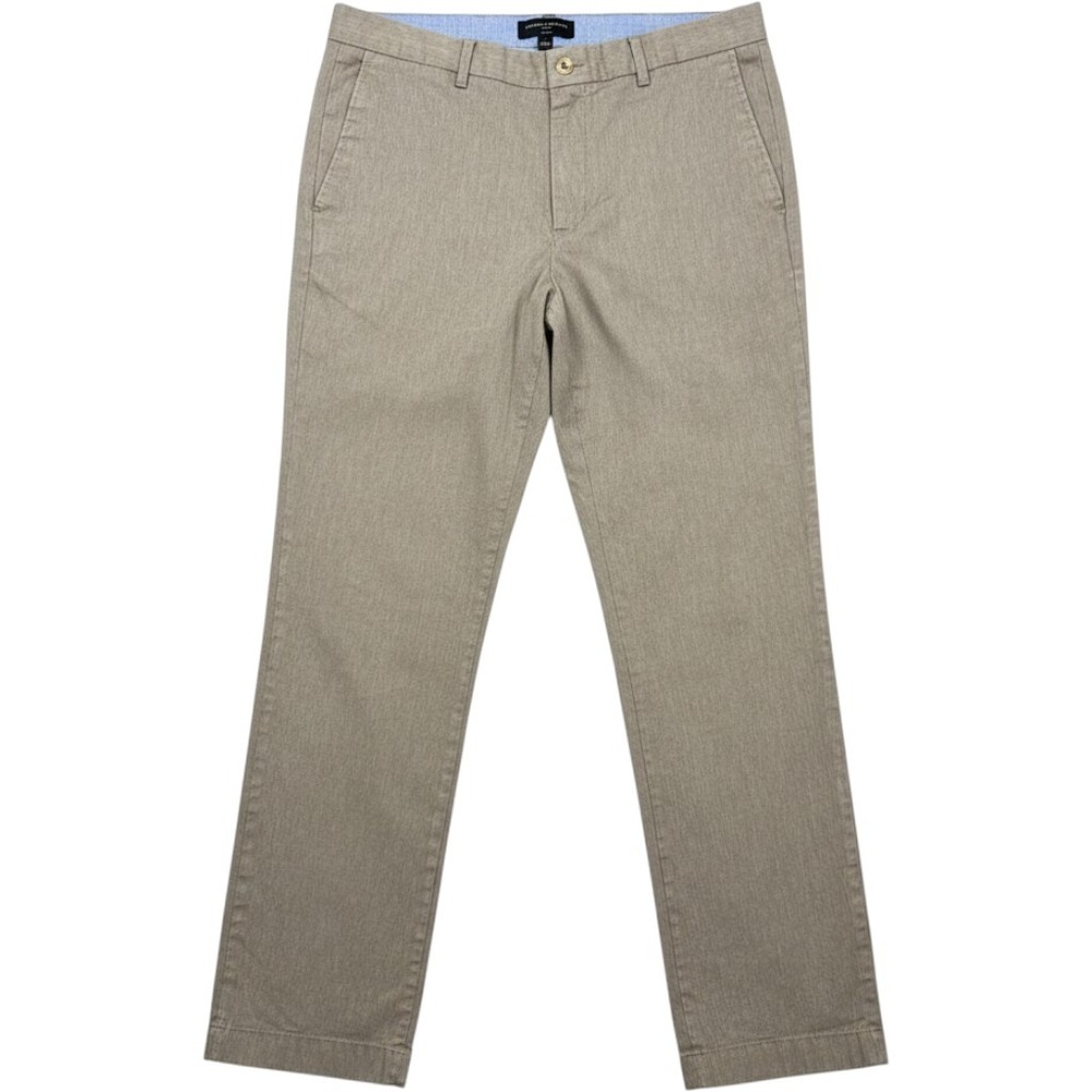 Banana Republic Chino Pants Mens 34x32 Brown Slim Fit Herringbone Casual Cotton